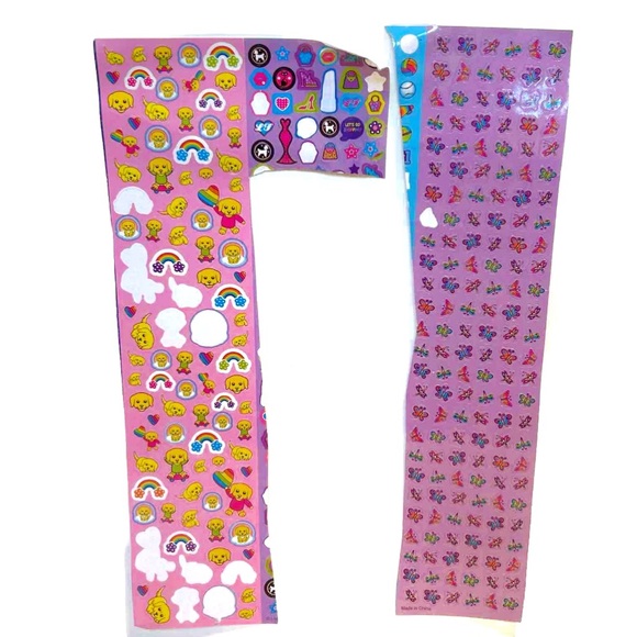 Lisa Frank Stickers Sparkly Rainbow Butterfly Puppy Cats Heart Purple Pink Blue - Picture 6 of 16